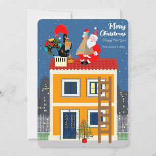 Carte Le Père Noël rencontre le Coq portugais
