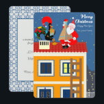 Carte Le Père Noël rencontre le Coq portugais<br><div class="desc">Cette illustration illustre l'essence du partage, de la célébration et des différentes traditions. C’est une scène qui fait chaud au coeur où le coq portugais et le Père Noël échangent des cadeaux de Noël sur le toit d’une charmante maison portugaise jaune. Cette charmante rencontre de symboles culturels fait le pont...</div>
