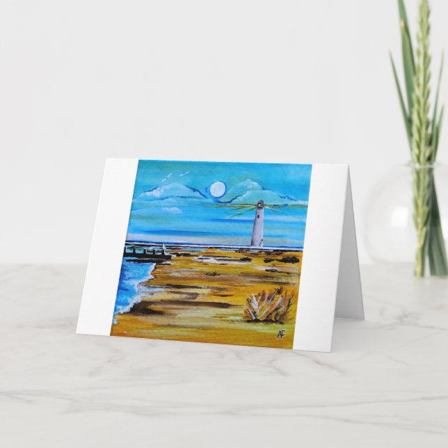 Carte Le phare sur la plage Peinture d'Alfred Fox (Devant)