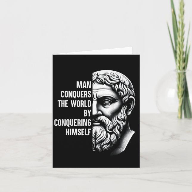 Carte Le Philosophe Stoïque Zeno De Citium Citation Moti (Devant)