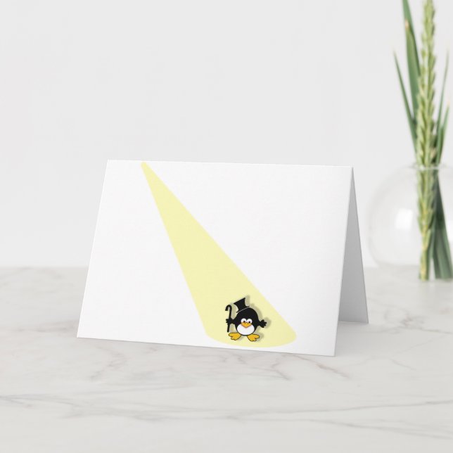 Carte Le pingouin sous les projecteurs (Devant)