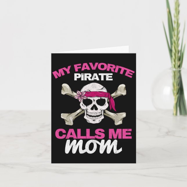 Carte Le pirate préféré des hommes appelle maman mère fl (Devant)