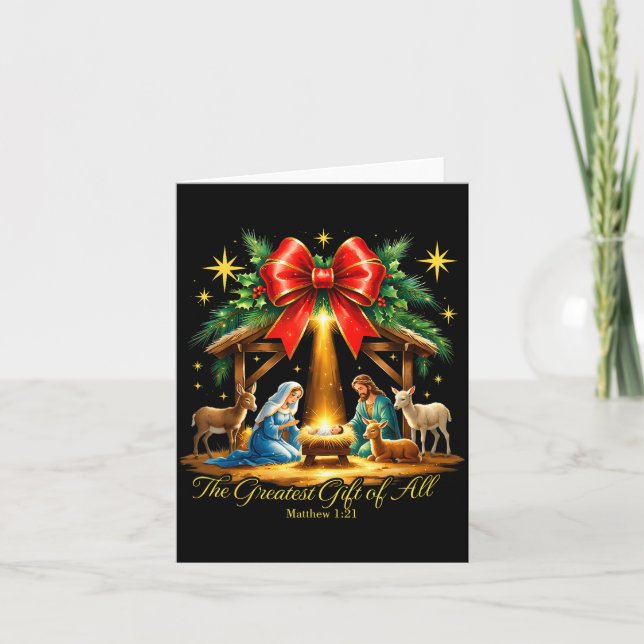 Carte Le plus beau cadeau de Noël chrétien Jésus (Devant)