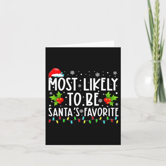 Carte Le Plus Probable À Noël Est Père Noël Favorite Mat (Devant)