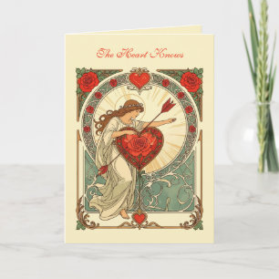 Carte Le poids de l'amour Art nouveau vintage Romance