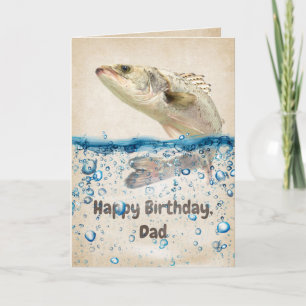 Carte Le poisson d'anniversaire de papa dans l'eau