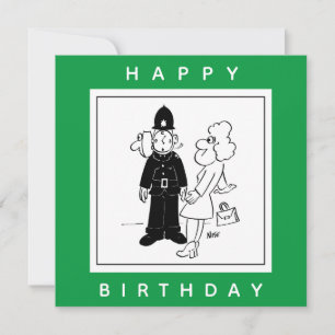 Carte Le policier a un Clock Face Cartoon.