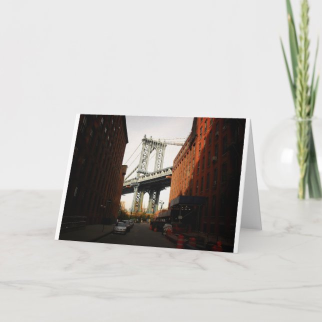 Carte Le pont de Manhattan, une vue de rue (Devant)