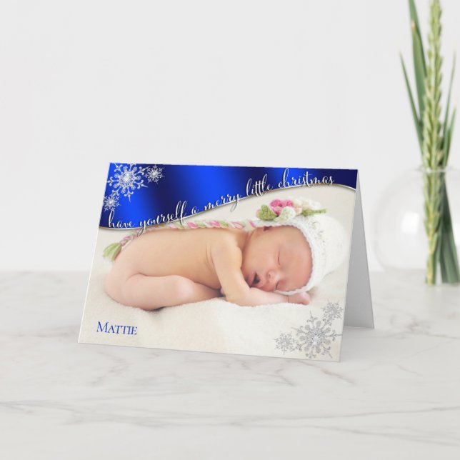 Carte Le premier bleu de Noël du bébé - PHOTO DE VOTRE B (Devant)