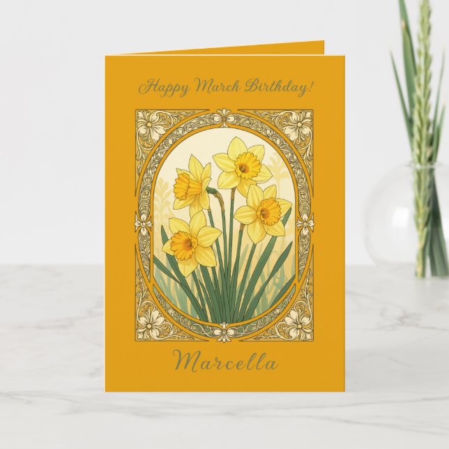 Carte Le premier sourire du printemps La jonquille de ma (Devant)
