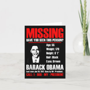 Carte Le président Obama T Shirt disparu