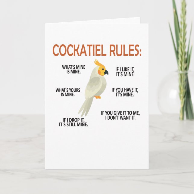 Carte Le Propriétaire De Cockatiel Délivre Un Amoureux D (Devant)