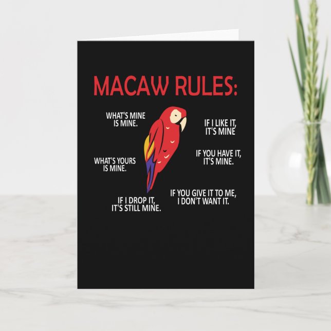 Carte Le propriétaire de Macaw Dons Oiseau Écarpe Macaw  (Devant)
