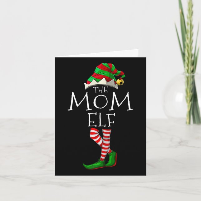 Carte Le Pyjama de la famille maman Elf Fun Christmas Ma (Devant)
