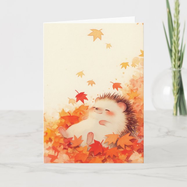 Carte Le repos d'automne du hérisson (Devant)