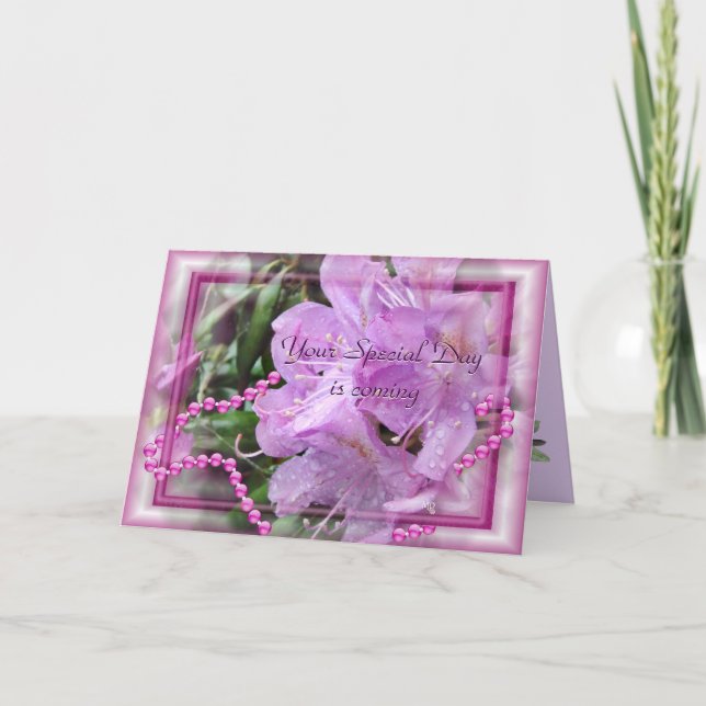Carte Le rhododendron et les perles 2 - customisez (Devant)