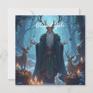 Carte Le roi de houx accueille Yule à plat