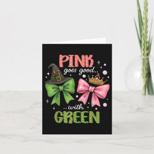 Carte Le rose va bien avec le vert Halloween sorcière ro
