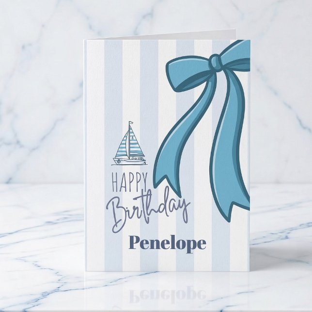 Carte Le Ruban d'Anniversaire du Skipper Chic (High tides and birthday vibes.)