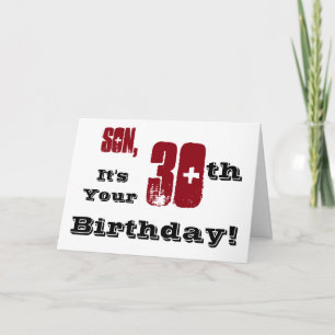 Carte Le salut de 30e anniversaire de son fils en noir,