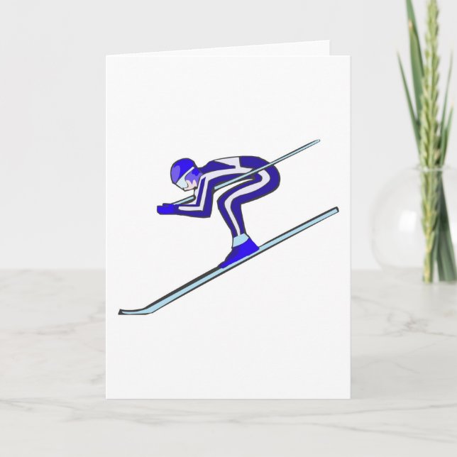 Carte Le ski bleu jeûnent (Devant)