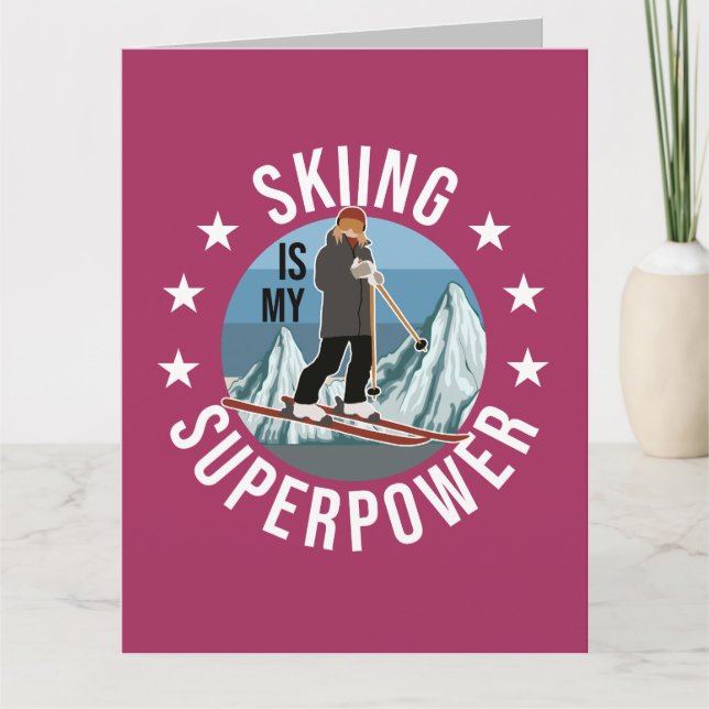 Carte Le Ski Est Ma Superpuissance (Devant)