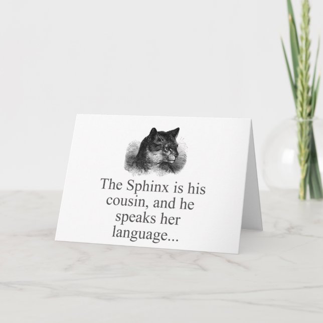 Carte Le Sphynx Est Son Cousin (Devant)