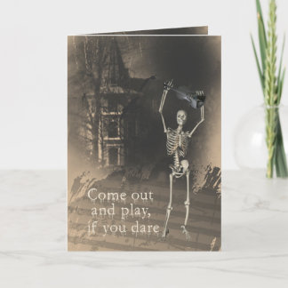 Carte Le squelette avec le violon ose vous pour sortir