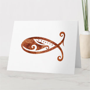 Carte Le style maori du poisson chrétien Idée de cadeau 
