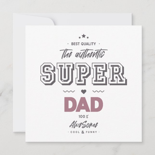 Carte Le super papa authentique (Devant)
