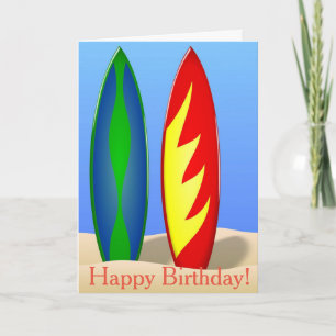 Carte Le surf. Joyeux anniversaire.