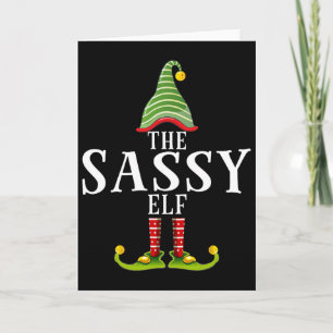 Carte Le Sy Elf drôle de pyjama assorti de Noël