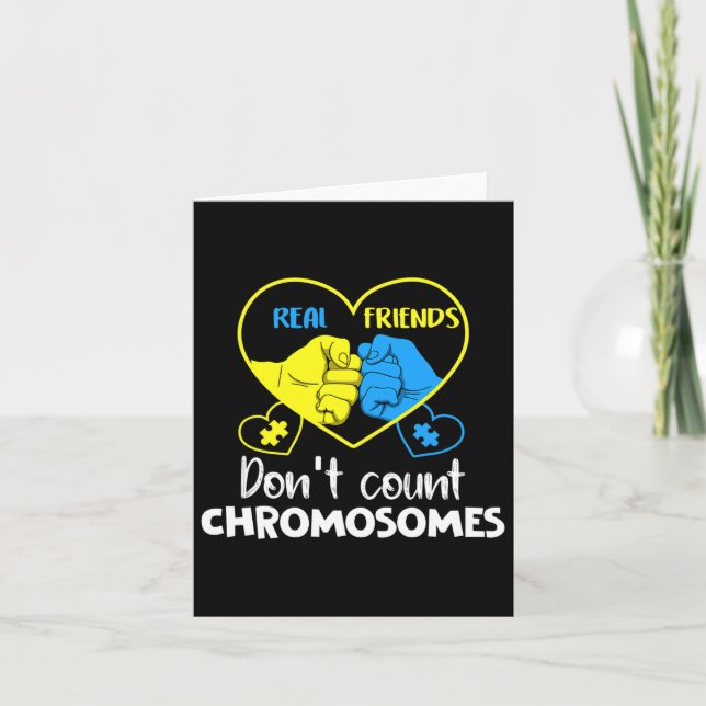 Carte Le Syndrome de Down Les vrais amis ne comptent pas (Devant)