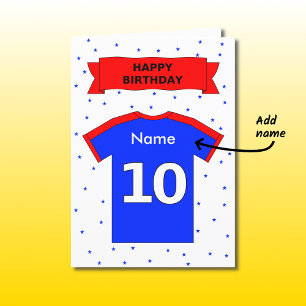 Carte le T-shirt bleu rouge du 10ème anniversaire