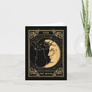 Carte Le Tarot Lune Xvii Inspiré Chat Noir sorcier Casqu