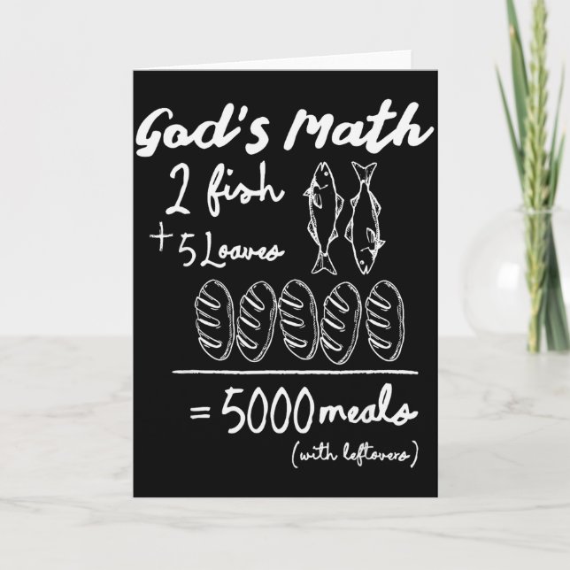 Carte Le Tee Math de Dieu 2 Poissons 5 pains 5000 Repas  (Devant)