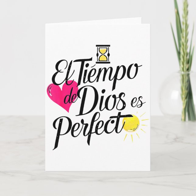 Carte Le Temps De Dieu Est Parfait Phrase Chrétienne  (Devant)