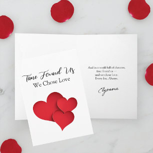 Carte Le temps nous a trouvés, nous avons choisi l'amour