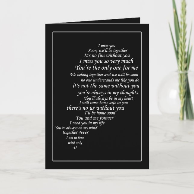 Carte Le texte me manque aussi dans la moitié du coeur (Devant)