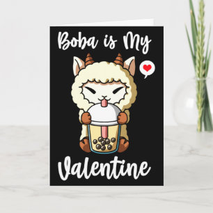 Carte Le thé Boba est mon mouton de la Saint-Valentin An
