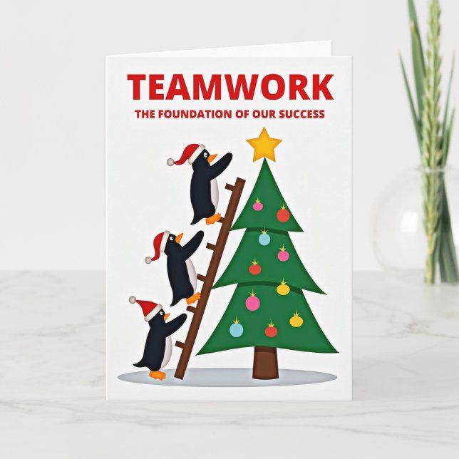 Carte Le travail d'équipe construit le succès de Noël (Devant)