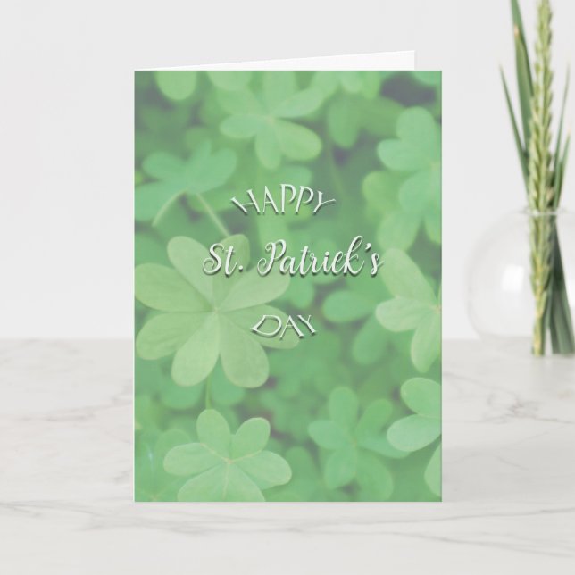 Carte Le trèfle vert Bonne Saint Patrick Joyeuse (Devant)