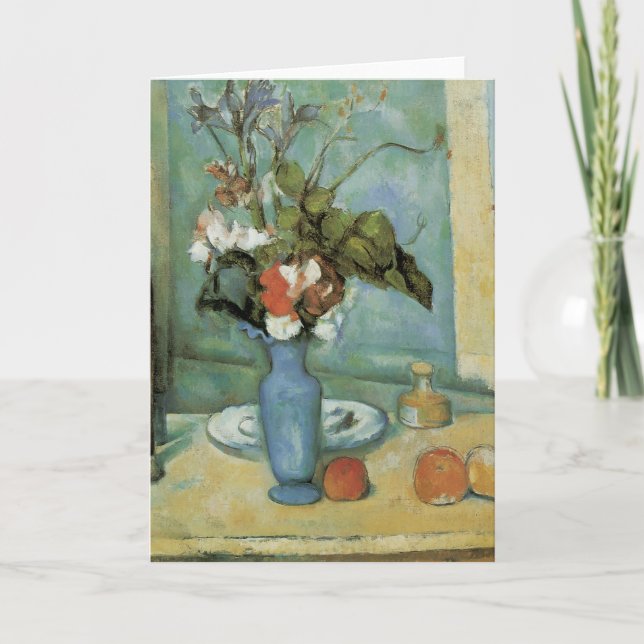 Carte Le Vase Bleu (Fleurs et Fruits) par Paul Cezanne (Devant)