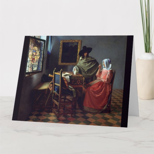Carte Le verre de vin par Johannes Vermeer (Devant)