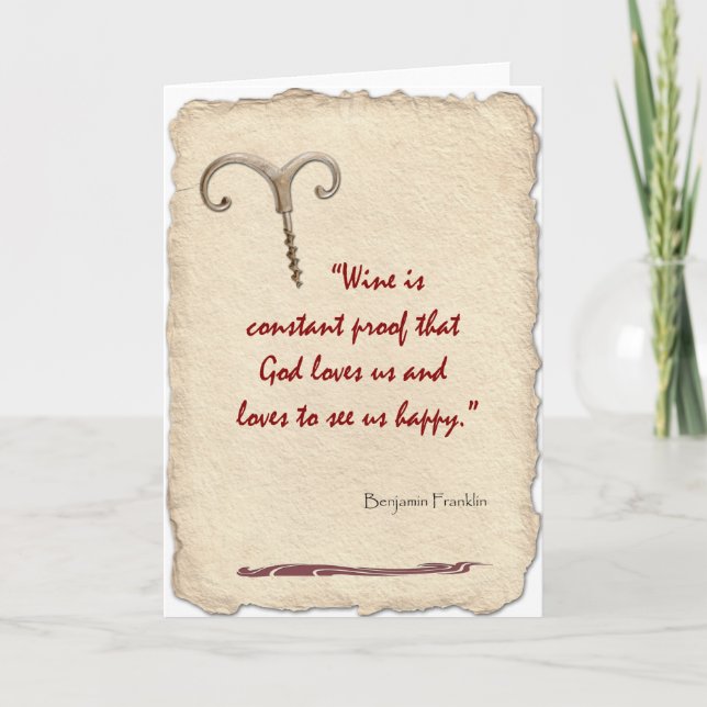 Carte Le vin est preuve (Devant)