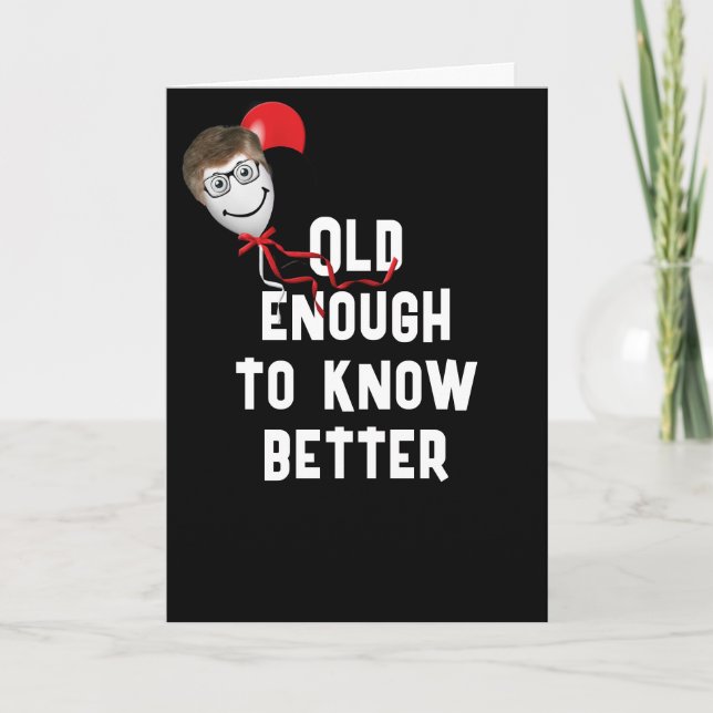 Carte Le visage de l'homme à ballon avec l'âge (Devant)