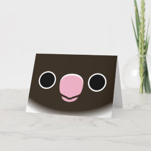 Carte Le visage d'un lovebird bleu masqué