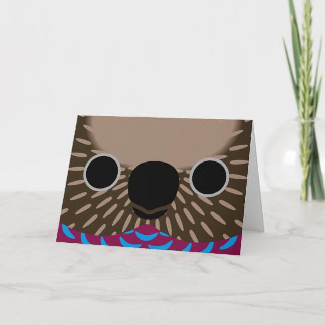 Carte Le visage d'un perroquet à ventilateur rouge (Devant)
