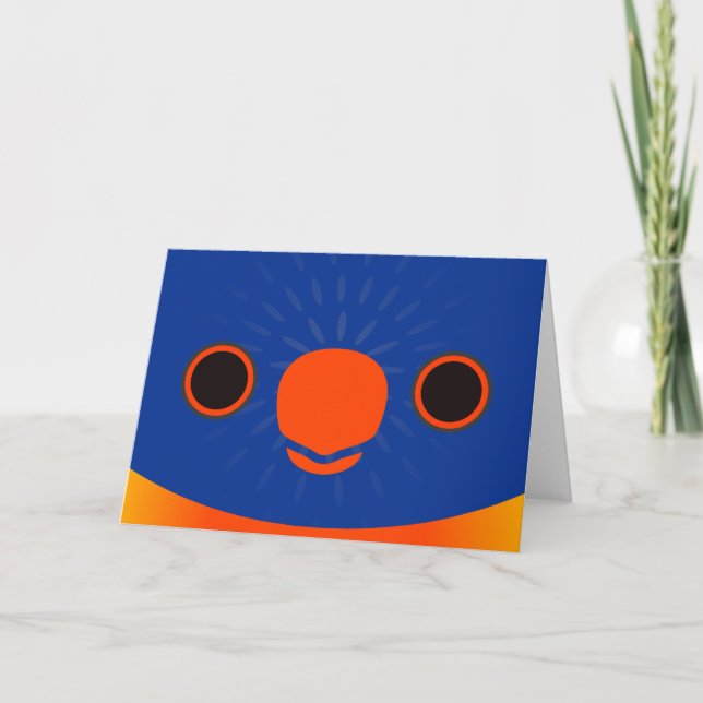 Carte Le visage d'un Rainbow Lorikeet (Devant)