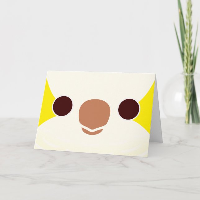 Carte Le visage d'une perruque de moine lutino (Devant)